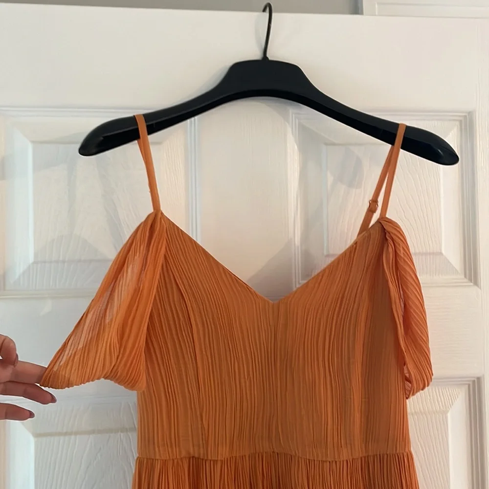 NEW Express Golden Maxi Dress w/ Pockets - Picture 2 of 5